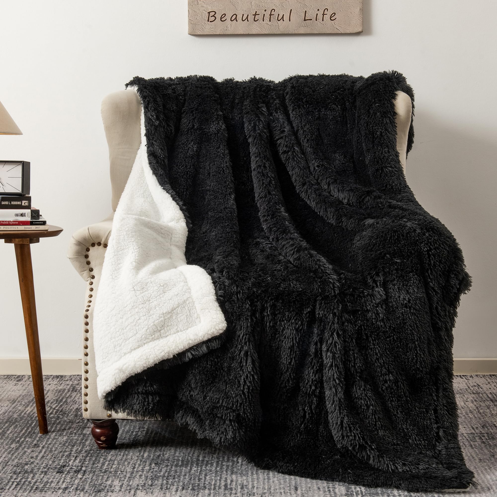 Coova Ultra Soft Faux Fur Throw Blanket - Fuzzy Fluffy Cozy Microfiber Blankets, Warm Thick Plush Sherpa Fleece Throw Blanket Fo