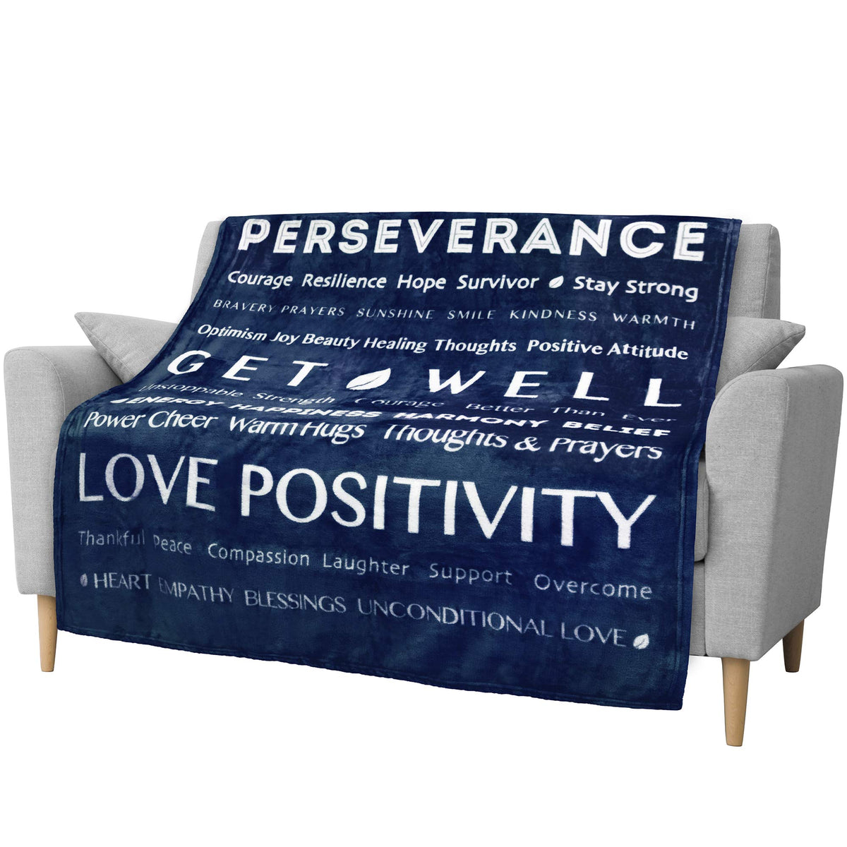 Pavilia Get Well Soon Gifts Women Men, Sympathy Blanket Inspirational Thoughtful Gift, Soft Fleece Healing Blanket Surgery Welln