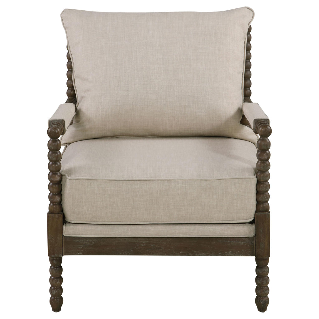 Coaster Home Furnishings Blanchett Cushion Back Accent Chair Beige and Natural