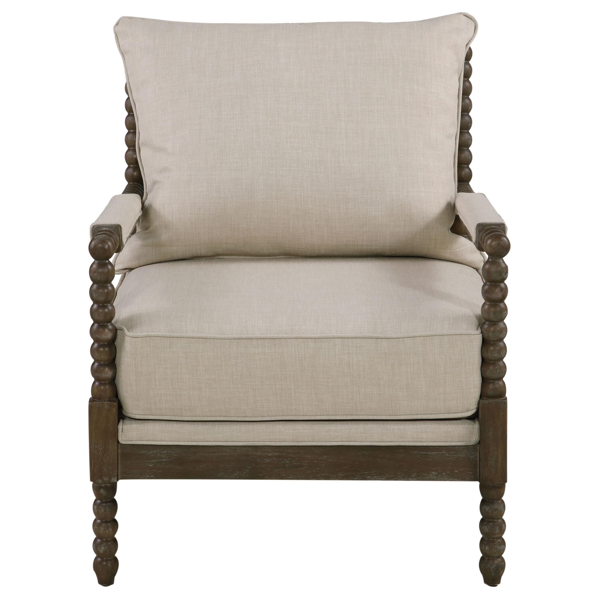 Coaster Home Furnishings Blanchett Cushion Back Accent Chair Beige and Natural