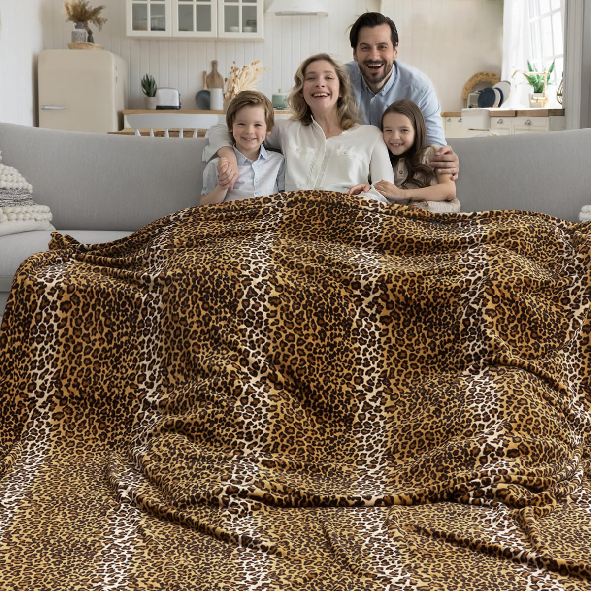 Edenleaf Fleece Queen Size Blanket, Super Soft Cozy Leopard Print Blanket For Couch Bed, Cheetah Print Blanket For All Seasons(9