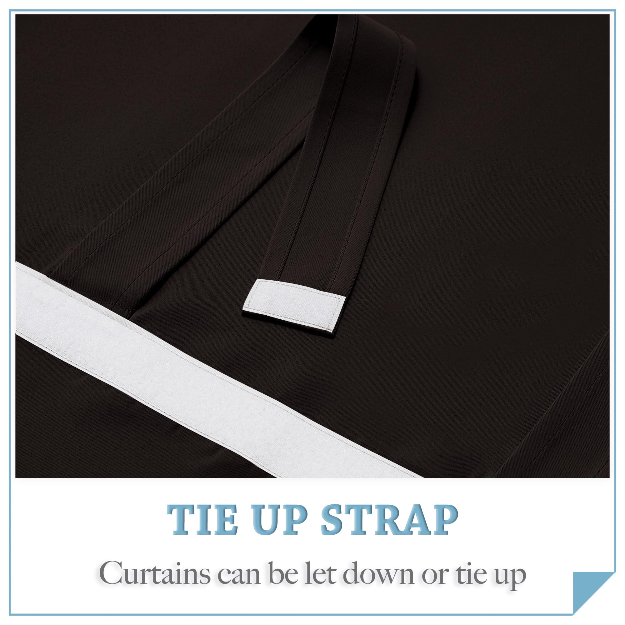 Ryb Home Blackout Door Curtains 2 Panels Set, Privacy Insulating Glass Window Door Blind Shdes For French Door Nana Door Sidelight Door Office, W 26 X L 72, Brown