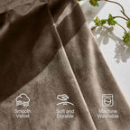 Lazzzy Brown Velvet Curtains Room Darkening Thermal Insulated Curtains 108 Inch Long Window Drapes For Bedroom Living Room Super Soft Luxury Rod Pocket Window Treatment, 2 Panels, Coffee