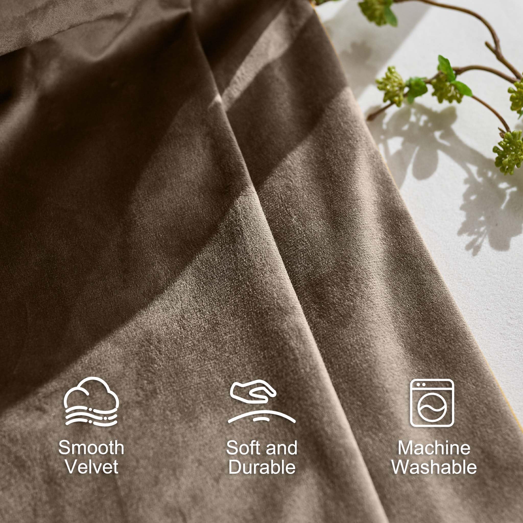 Lazzzy Brown Velvet Curtains Room Darkening Thermal Insulated Curtains 108 Inch Long Window Drapes For Bedroom Living Room Super Soft Luxury Rod Pocket Window Treatment, 2 Panels, Coffee