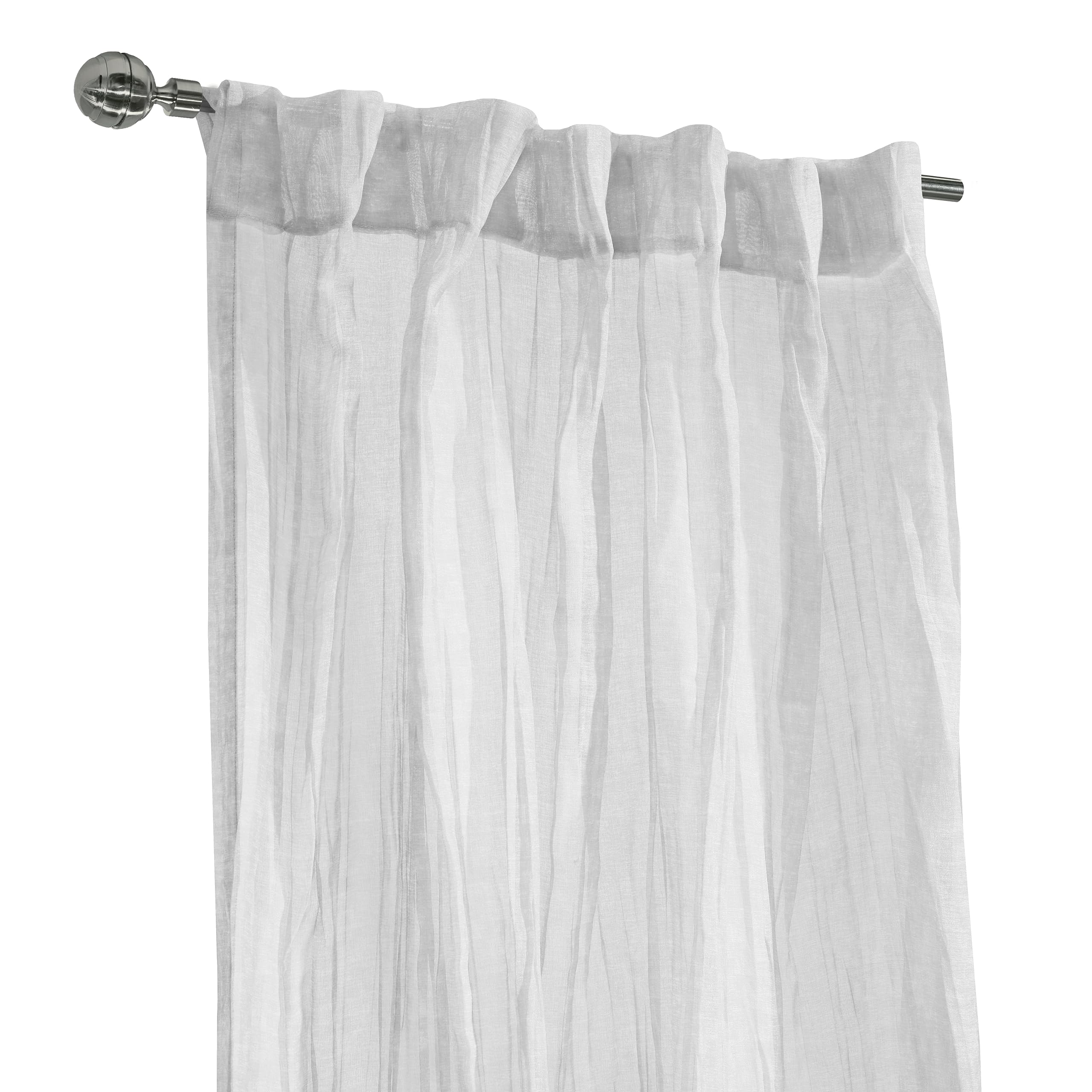 Richmark International Paloma Sheer Dual Header Curtain Panel 52 X 84 In White