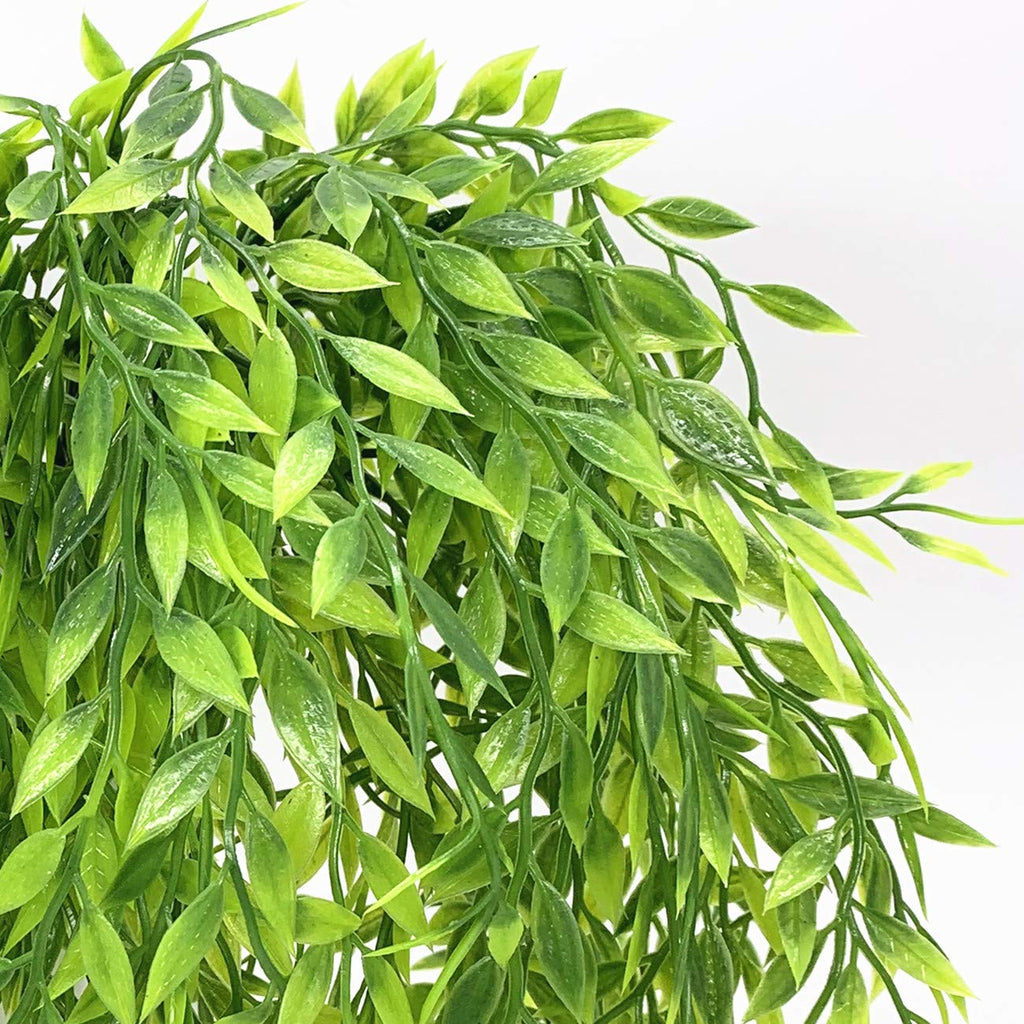Pasyou Artificial Willow, Plastic Plants Greenery Leaves Fake Hanging Vine Faux Ivy For Home Indoor Outdoor Garden Door Wall Diy