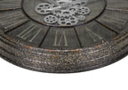 Monarch Specialties I 9075 Clocks, 24' Round, Gear Mechanism, Wall Clock, Grey, Transitional