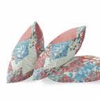 HomeRoots Broadcloth Red Blue Boho Floral Indoor Outdoor Throw Pillow