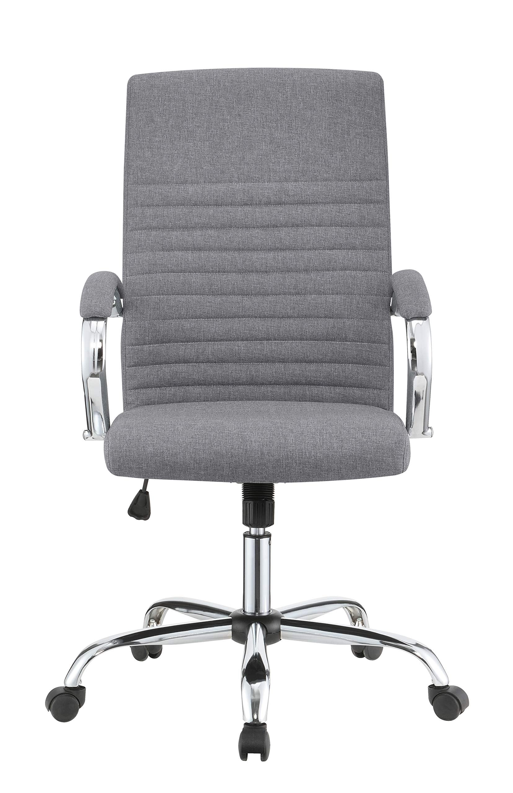 Coaster Home Furnishings Upholstered Casters Grey and Chrome Office Chair, 23&quot;&quot; w x 28&quot;&quot; d x 42-46&quot;&quot; h (881217)
