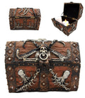 Ebros Gift Caribbean Kraken Octopus Pirate Haunted Chained Skull Decorative Treasure Chest Box Jewelry Box Figurine 5Long Nautic
