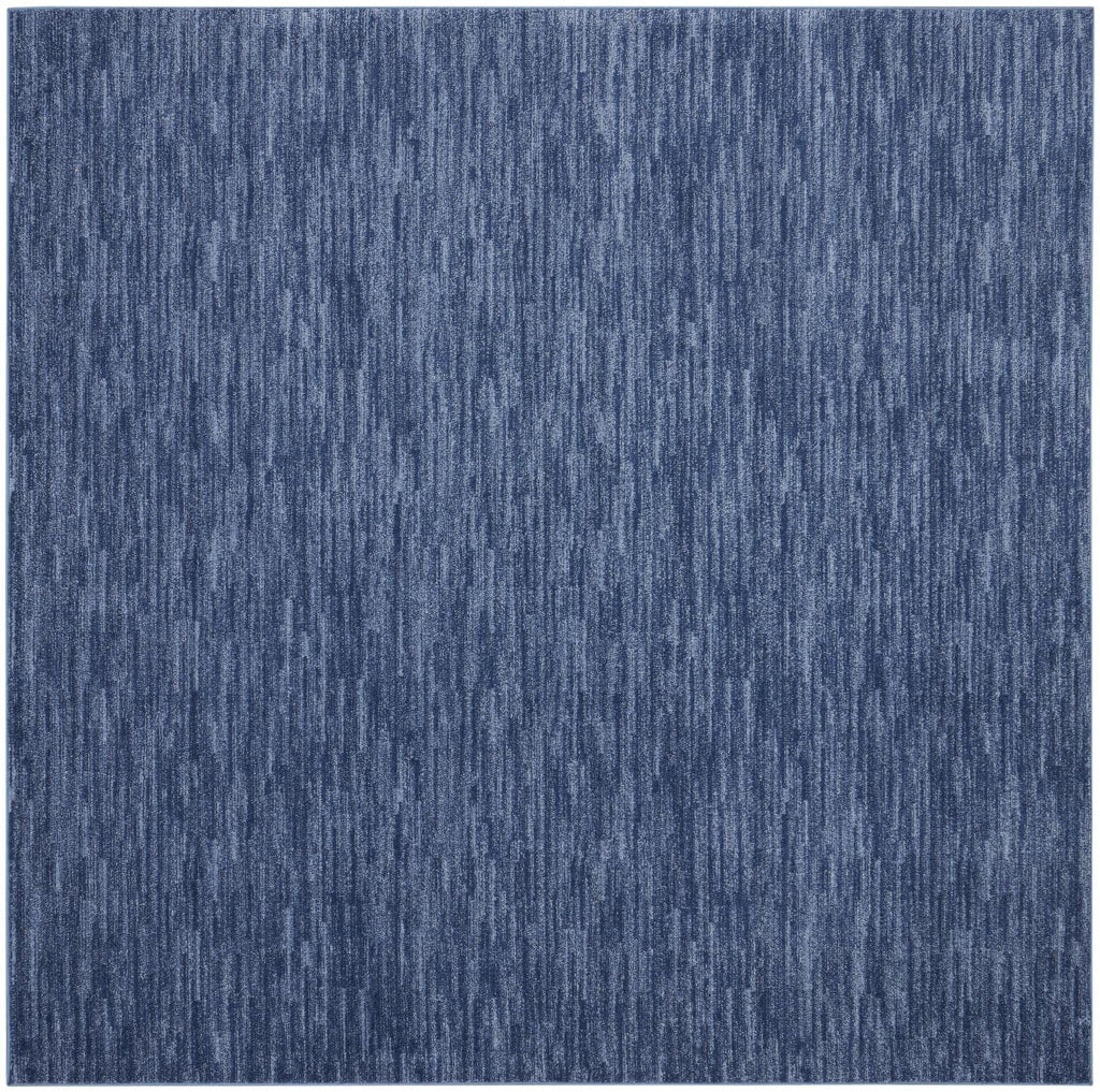 Nourison Essentials Indoor/Outdoor Navy Blue 9' X Square Area Rug, Easy Cleaning, Non Shedding, Bed Room, Living Room, Dining Ro