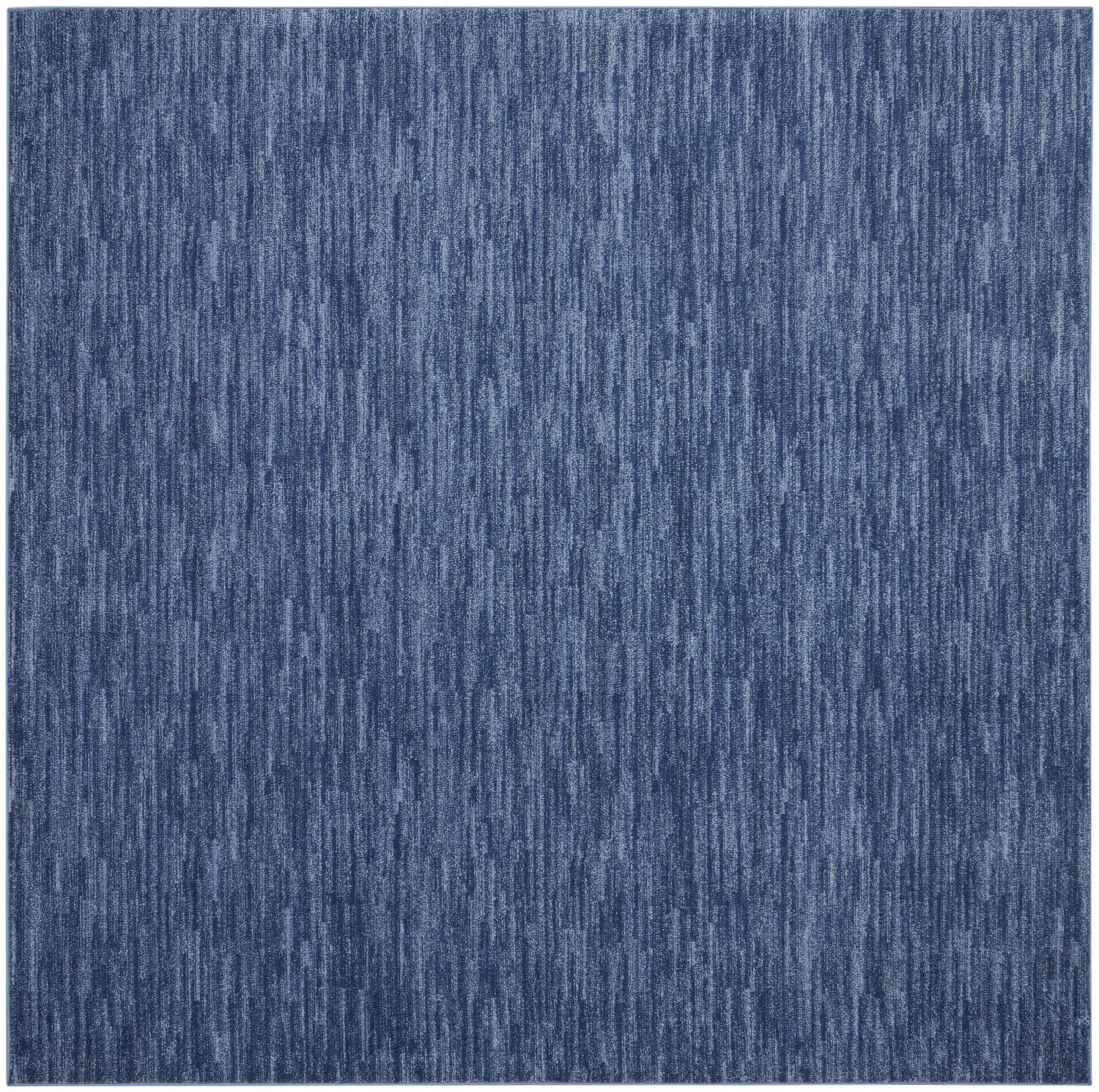 Nourison Essentials Indoor/Outdoor Navy Blue 9' X Square Area Rug, Easy Cleaning, Non Shedding, Bed Room, Living Room, Dining Ro