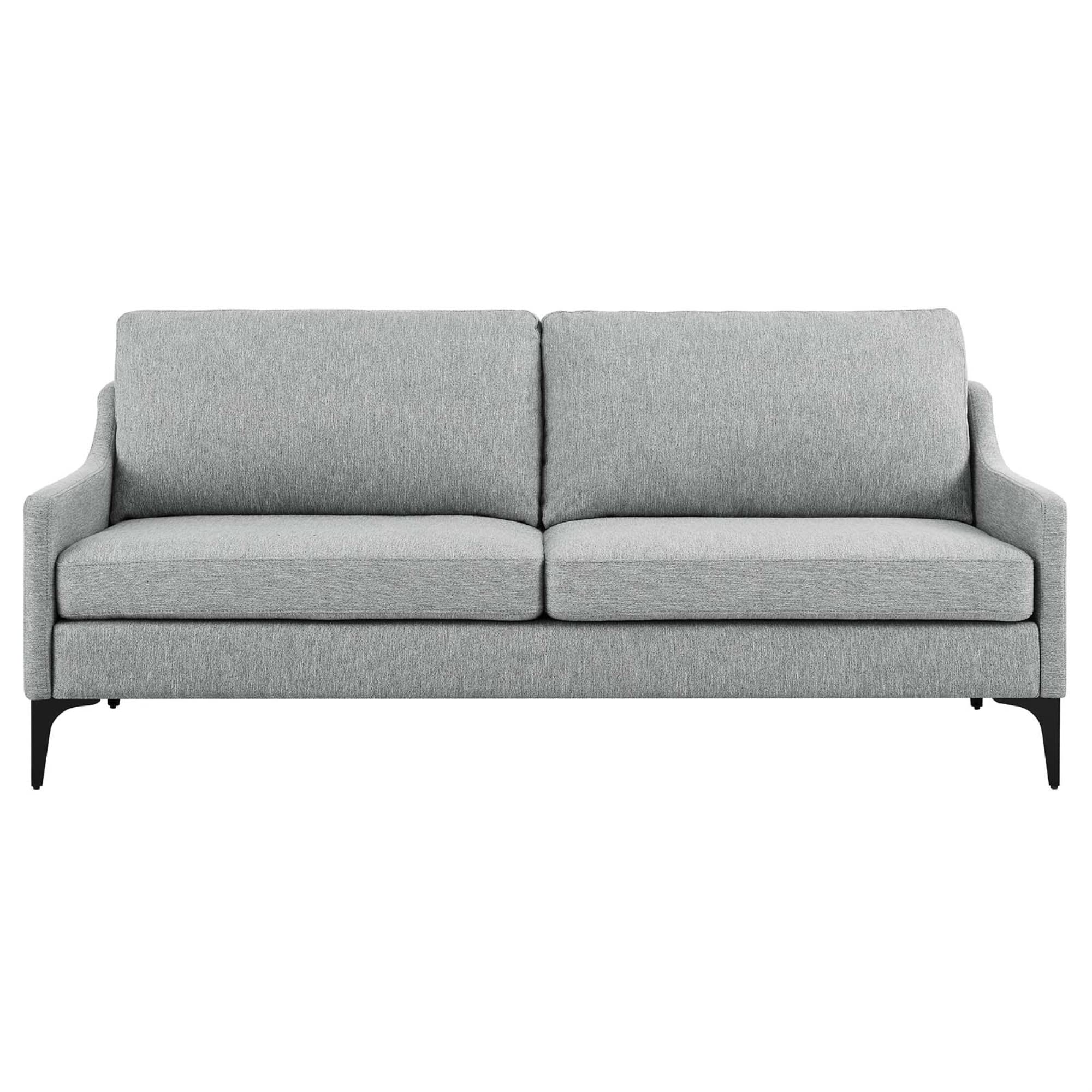 Modway Corland Upholstered Fabric And Metal Sofa In Light Gray