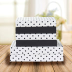 Elegant Comfort Delilah Polkadot 4-Piece Set, Fade & Wrinkle Resistant, 1500 Premium Hotel Quality Microfiber Deep Pocket Fitted Sheet Featuring Smart Pockets, Polkadot Sheet Set, Twin Xl, White