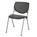 Kfi Seating Kool Series Polypropylene Stack Chair With Perforated Back, Black Finish