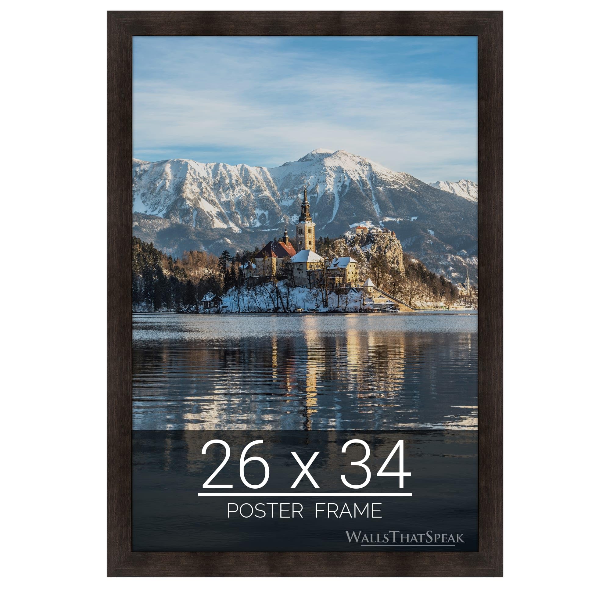 wallsthatspeak 26x34 Espresso Brown Picture Frame for Puzzles Posters Photos or Artwork