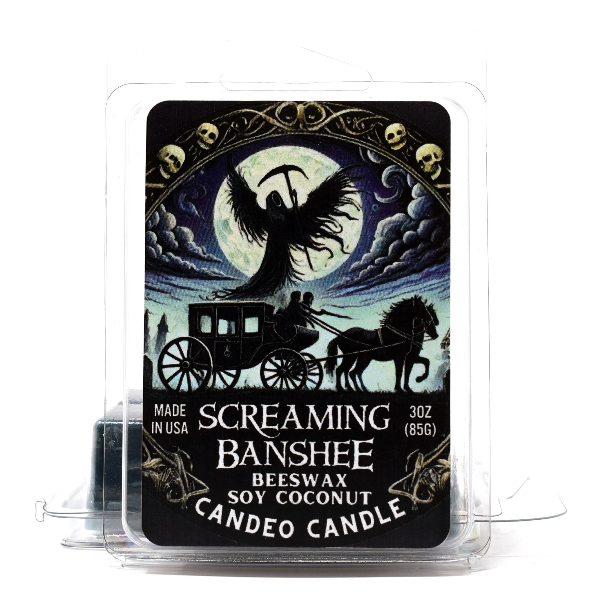 Screaming Banshee - Scented Wax Melts for Wax Warmers - Made with Soy, Beeswax and Coconut - Gothic Halloween - 2 Pack Set of 6 
