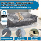 Plastic Furniture Covers For Moving - Heavy-Duty Couch Cover For Sofa, Waterproof & Dustproof Clear Moving Bags For Renovation,