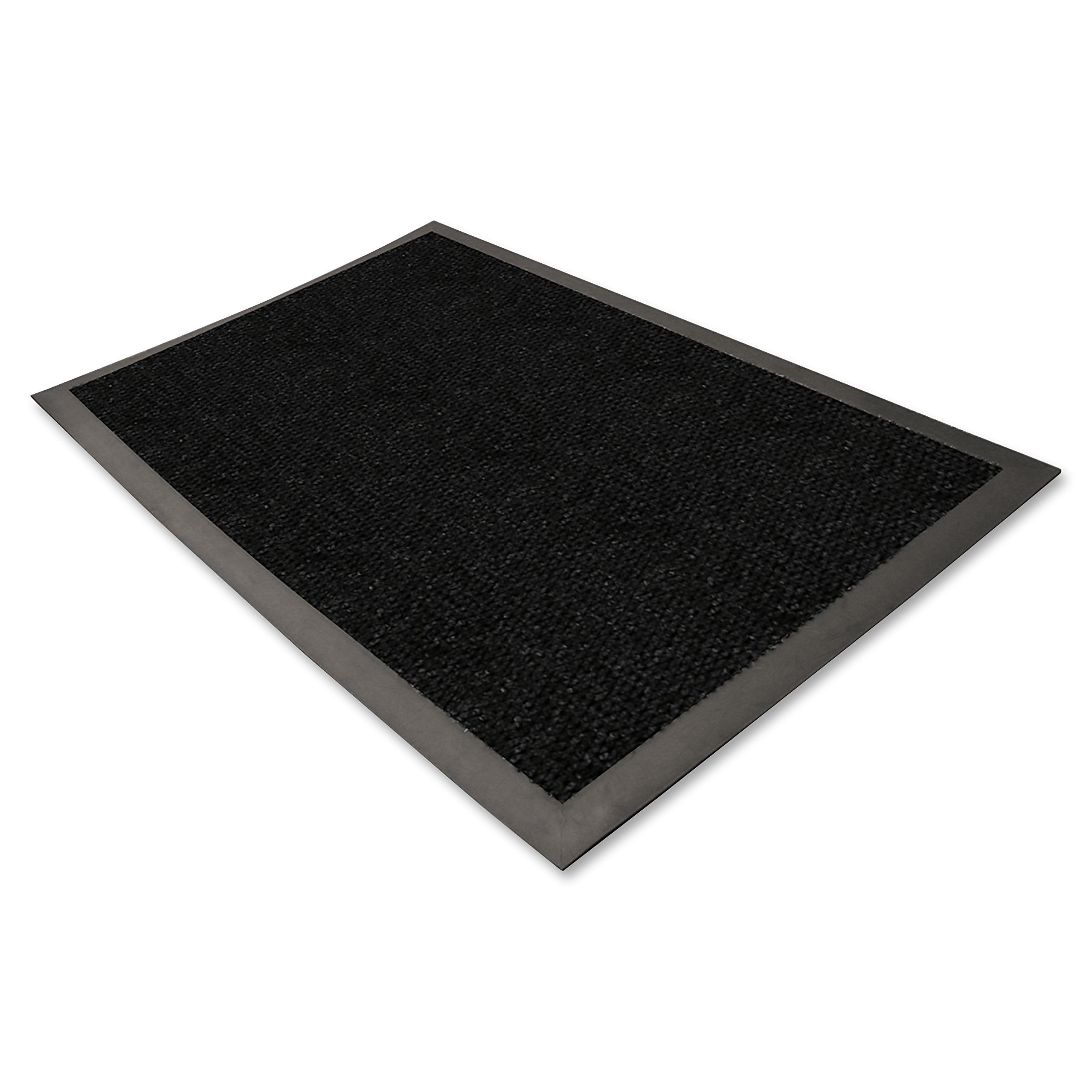 Genuine Joe GJO02404 Rubber Ultraguard Berber Wiper/Scraper Mat, 72" Length x 48" Width, Charcoal Black