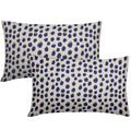 Navy Blue Cream Throw Pillow Covers 12X20 Set Of 2 Polka Dot Throw Pillows Outdoor Boho Design Brush Strokes Decorative Pillowca