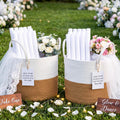 Yungyan 2pcs Wedding Baskets with Handles 12 Inch Woven White Baskets