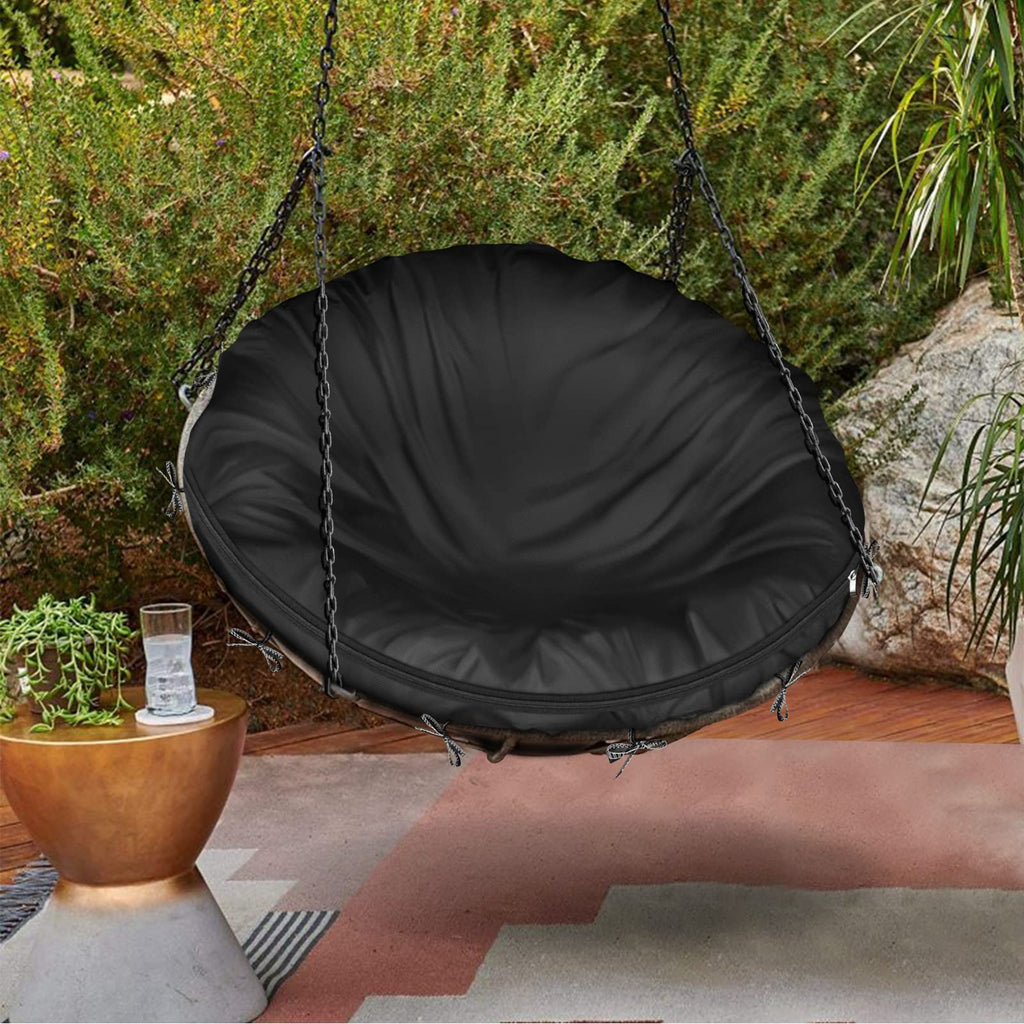 Iceberg Elf Outdoor Papasan Cushion Cover Only,(For 40In-50In Papasan Cushion Cover Waterproof) Black, Zipper Design For Easy Cl
