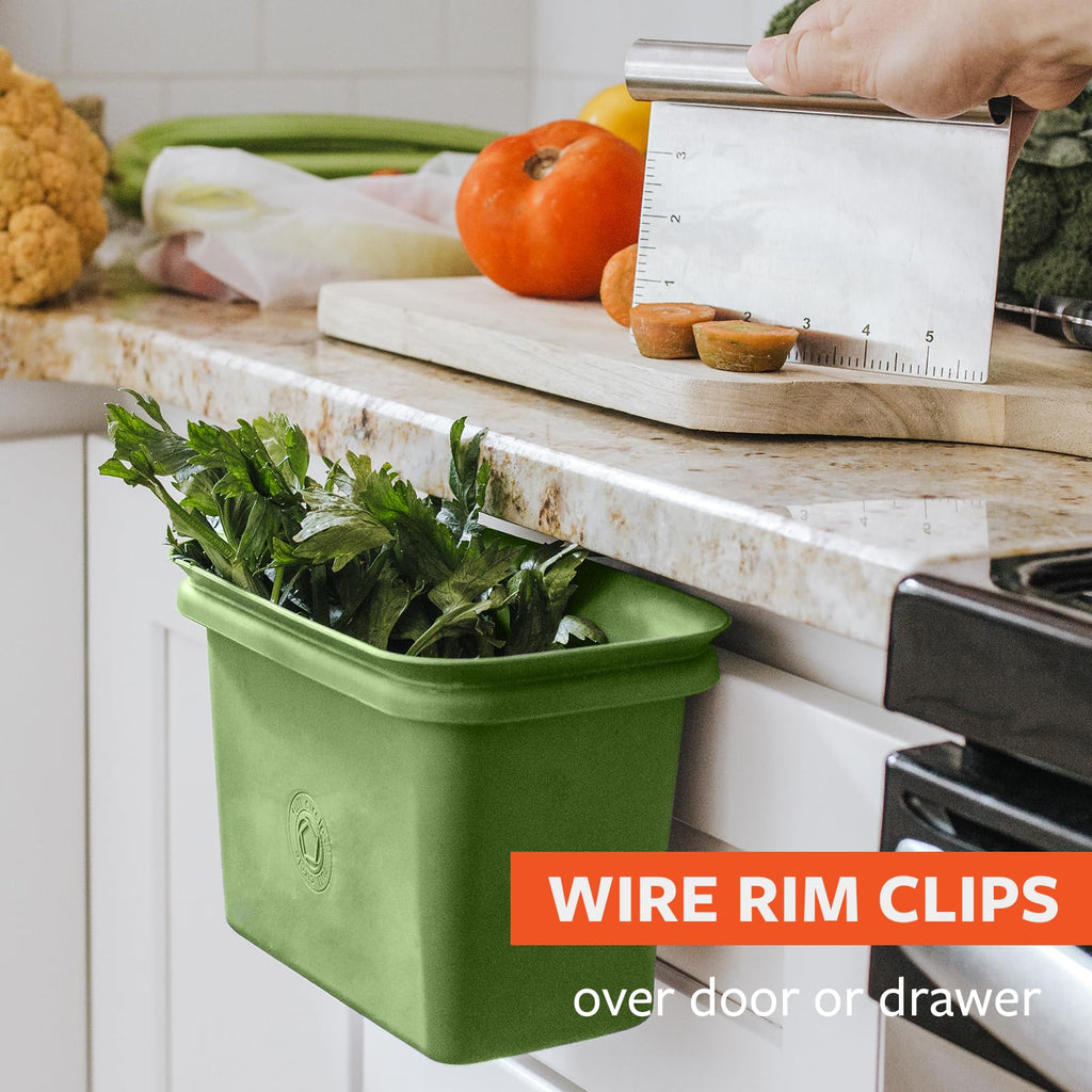 Full Circle Scrap Happy Compost Bin, Green, Plastic, Model FC11302-G, Eco-Friendly Scrap Collector