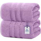 DAN RIVER 100% Cotton Jumbo Bath Sheets - Ultra Soft & Absorbent Towels for Home, Spa, Gym 35   x70    -Lavender