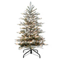 Puleo International 4.5 Foot Pre-Lit Flocked Aspen Fir Artificial Christmas Tree with 250 UL-Listed Clear Lights