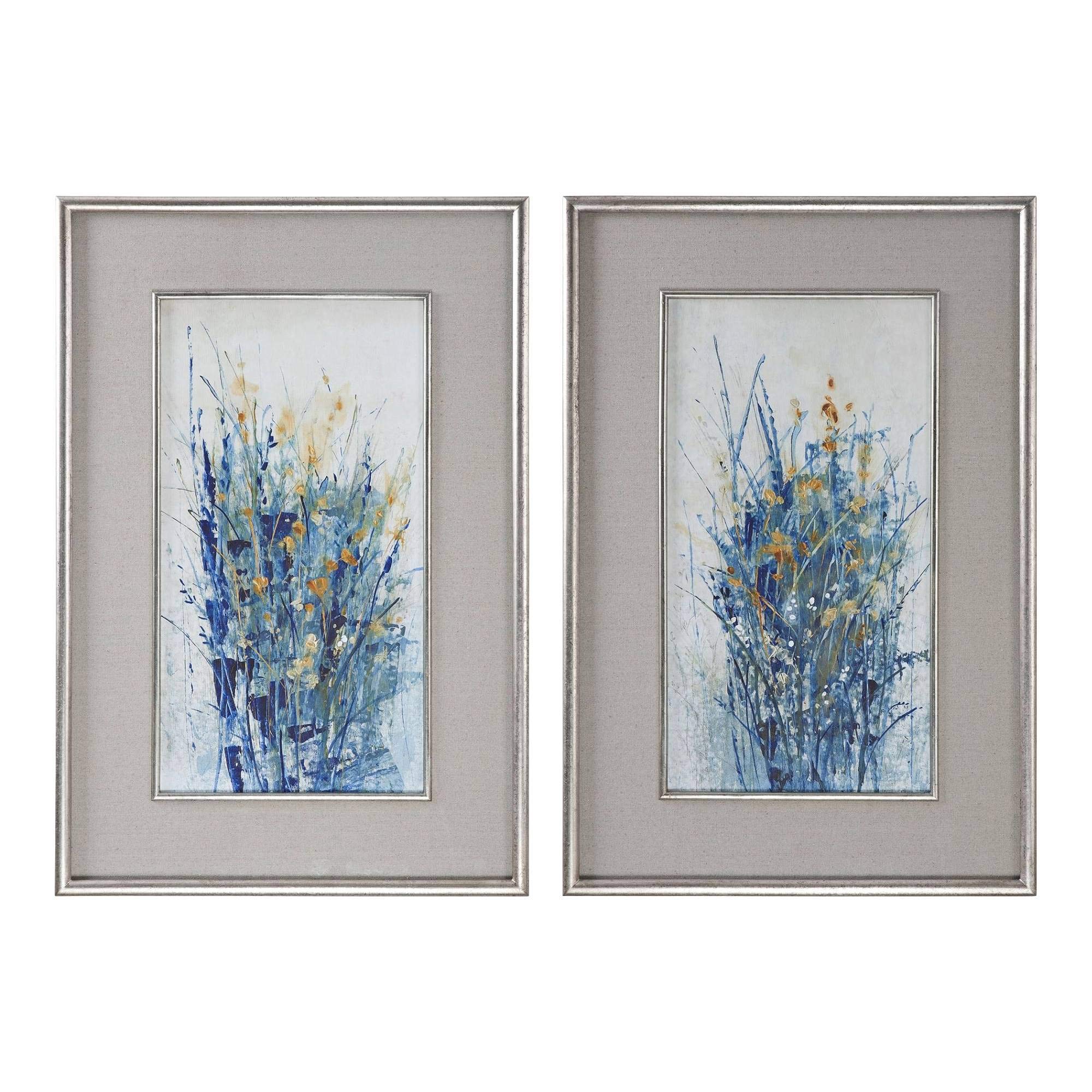 Uttermost Indigo Florals 41 1/2 H Framed Wall Art Set of 2