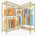 VIPEK L6 L Shaped Clothes Rack Heavy Duty Clothing Rack for Corner, 5-Tier Wire Garment Rack Metal Freestanding Closet with Adju