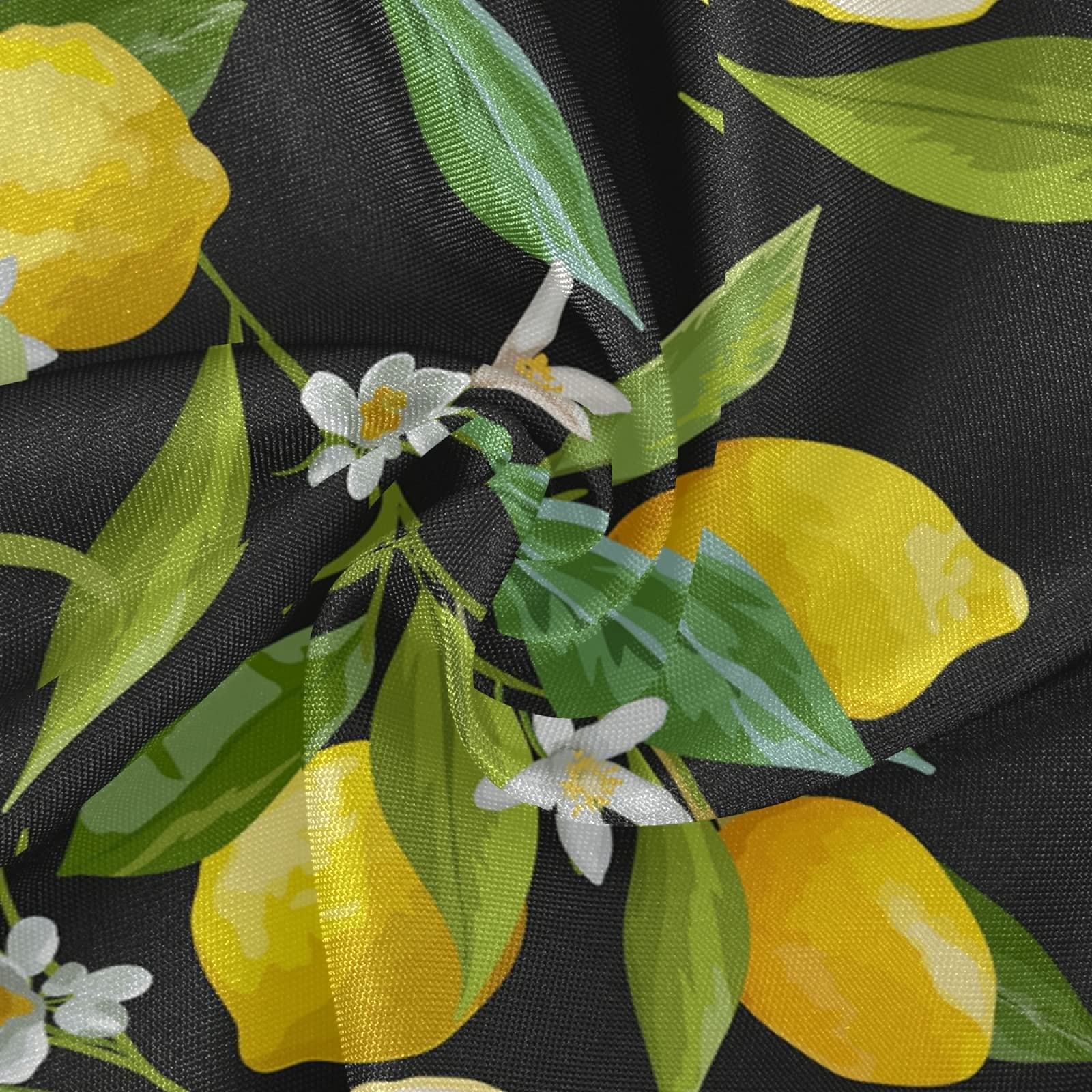 Qilmy Lemon Outdoor Tablecloth 60 Inch Waterproof Round Tablecloth With Umbrella Hole And Zipper For Backyard Party Bbq Decor