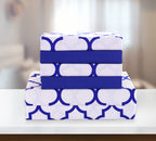 Elegant Comfort 4-Piece Moroccan Trellis Print Sheet Set, Super Cozy, Fade And Wrinkle Resistant, 1500 Premium Hotel Quality Microfiber, Deep Pocket Fitted Sheet With Smart Pockets, Twin, Blue