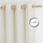 Nicetown Thick Linen Curtains Extra Long 120 Inch Length, Rustic Grommet Privacy Added Vertical Flax Semi Sheer Panels For Farmhouse/Living Room, Off White, W55 X L120, 2 Panels