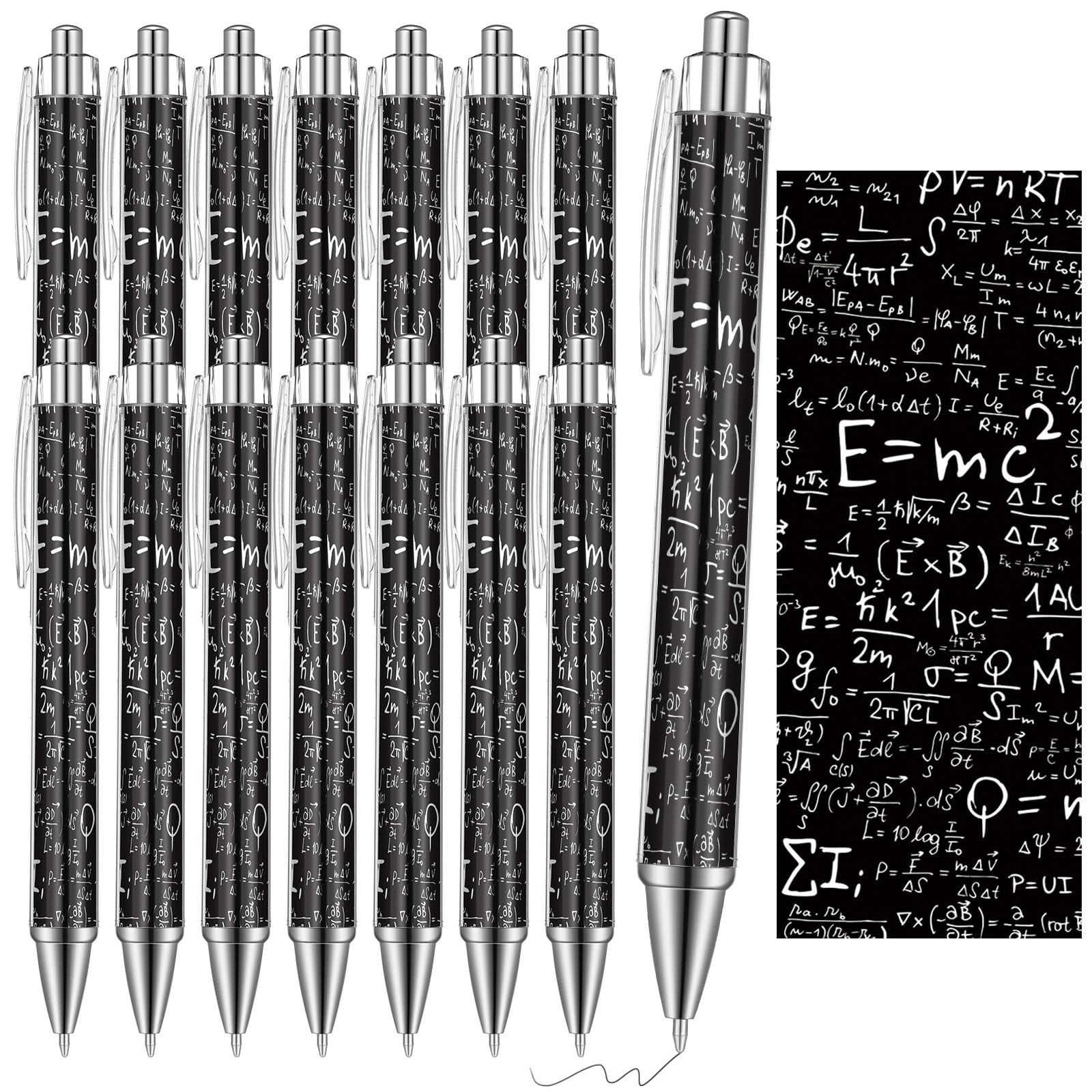 Weekgrat 48 Pcs Math Ballpoint Pen Back To School Party Favor Black Ink Retractable Ballpoint Pens For Teacher'S Day Gifts Stude