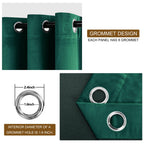 Dwcn Dark Green Blackout Velvet Curtains 84 Inches- Refresh Bundleable Heavy Duty Thermal Insulated Christmas Decor Window Panel