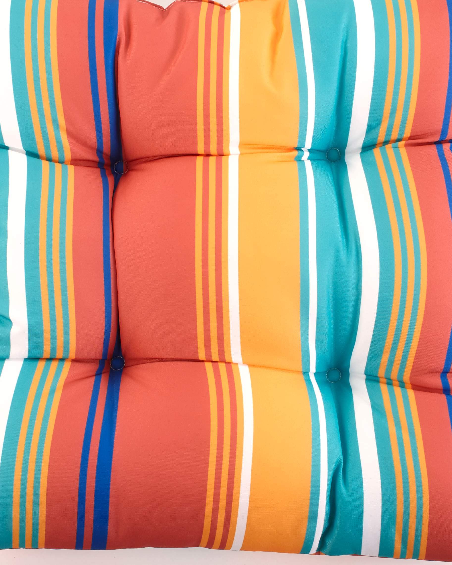 Striped Outdoor Cushion Collection - Terra Cotta Stripe Wicker Settee