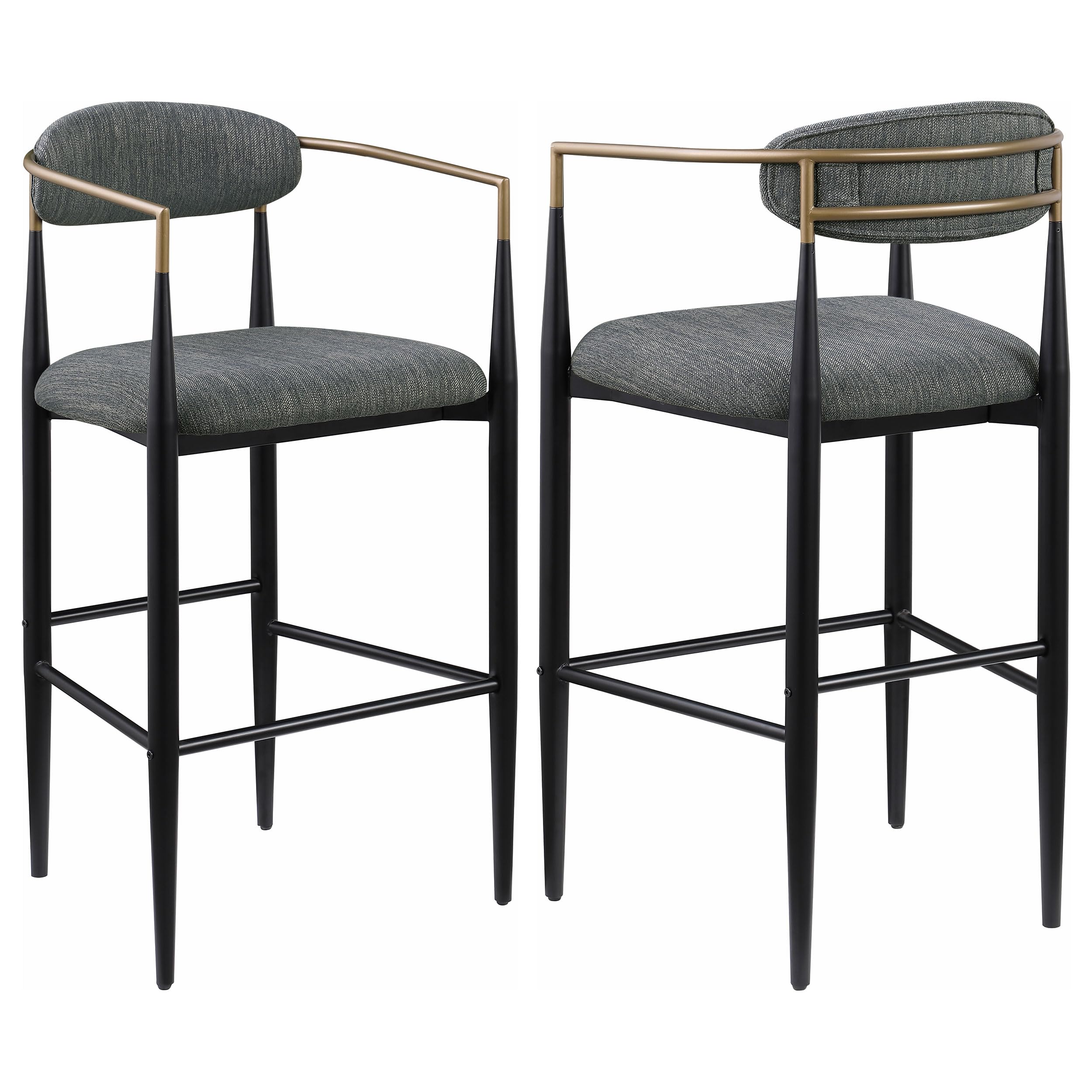 Coaster Home Furnishings Tina Metal Pub Height Bar Stool with Upholstered Back and Seat - Thumbnail 4