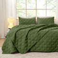 Litanika Queen Quilt Bedding Set, Olive Green Summer Lightweight Soft Comforter Bedspreads & Coverlets, Boho Farmhouse Bedding C