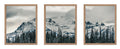 Poster Master 3-Piece Photograph Poster - Modern Print - Snowy Mountain, Cloudy Sky, Forest, Trees, Landscape - Gift for Nature 