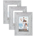 Icona Bay 4x6 Picture Frames (Speckled Gray, 3 Pack), French Country Style Picture Frame Set, Wall Mount or Table Top, Countrysi