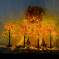 4Pcs Fall Lighted Maple Tree Decor 2FT96LED USB&Battery Operated Artificial Autumn Light up Trees Lights for Harvest Thanksgivin