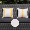 Onway Outdoor Pillow Covers Waterproof 16X16 Set Of 2 Decorative Linen Throw Pillow Cover Beige And Yellow Striped Outdoor Pillo