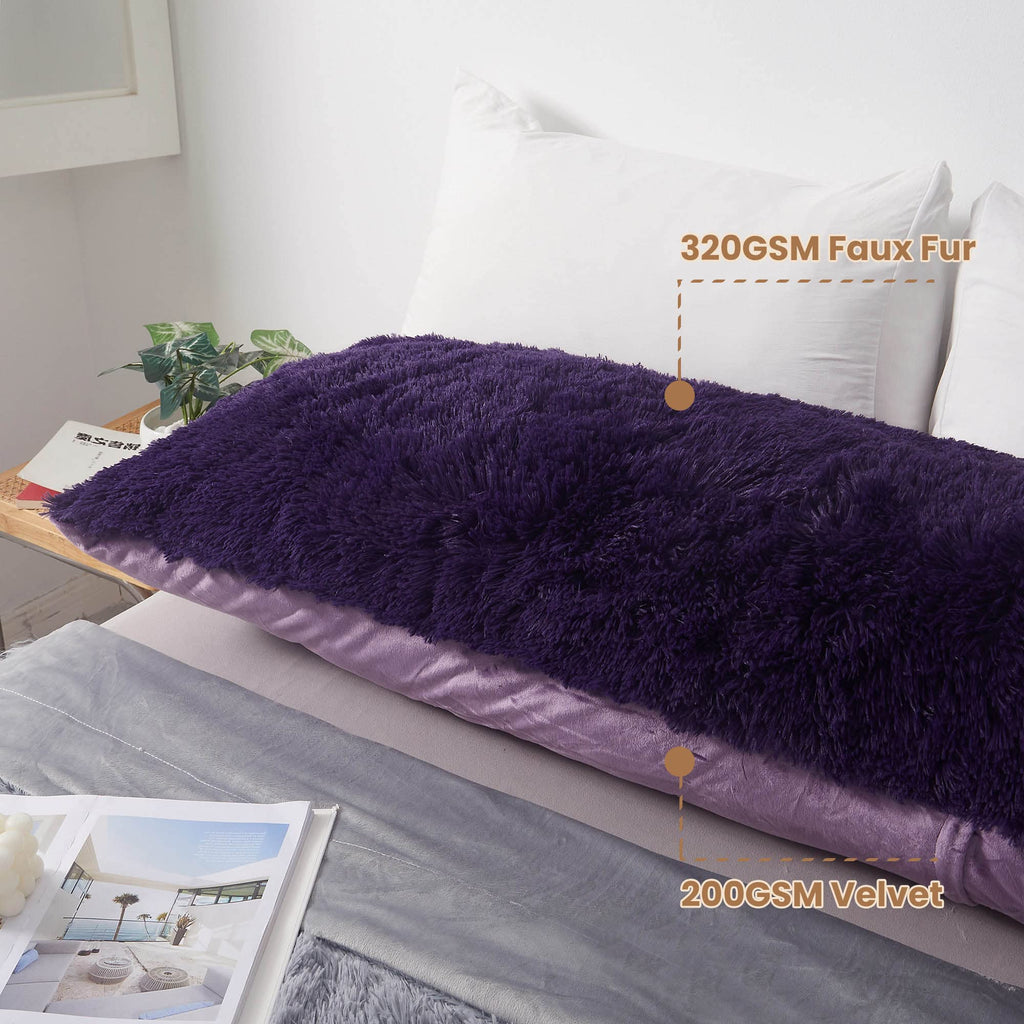 Mego Shaggy Plush Body Pillow Cover, Faux Fur Fluffy Body Pillowcase, 20X54 Boho Fuzzy Body Pillow Case, Furry Long Big Throw Pi