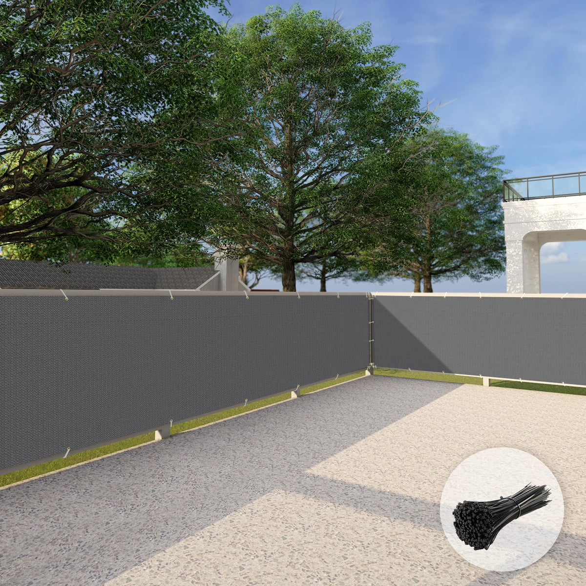 Patio 3' X 12' Balcony Privacy Screen Apartment Railing Covers Fence Panels For Outdoor, Temporary Fencing For Porch Deck Backya