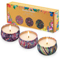 Hausware 3 Pack Scented Candles, 2.5 oz Aromatherapy Candles with Floral Scents,Soy Candles Set with 72H Burning Time,Ideal Gift