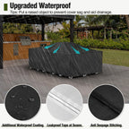 Mr. Cover Patio Furniture Covers Waterproof, Outdoor Furniture Cover Fits Up To 88L X 62W X 28H Inches, Rectangular Table And Chair Set Covers Rip-Resistant Material With Windproof Buckles