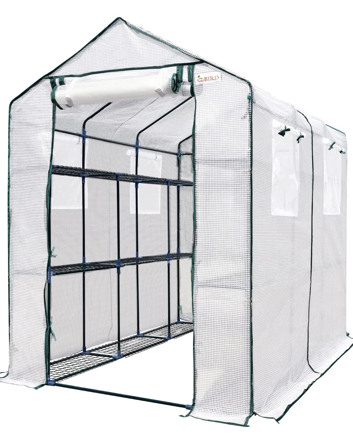 King Bird Upgraded 7 X 4.7 X 6.4 Ft Walk-In Greenhouse For Outdoors, Thickened Pe Cover & Heavy Duty Powder-Coated Steel, W/ Zip