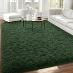 Falark Super Soft Area Rugs For Bedroom Living Room, 5X7 Ft Dark Green Fluffy Rug Carpets For Girls Kids Room, Shaggy Fuzzy Indo