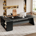 Tribesigns 78  L-Shaped Executive Desk, Large Modern Office Desk with Drawers and Lateral File Cabinet, Business Furniture with 